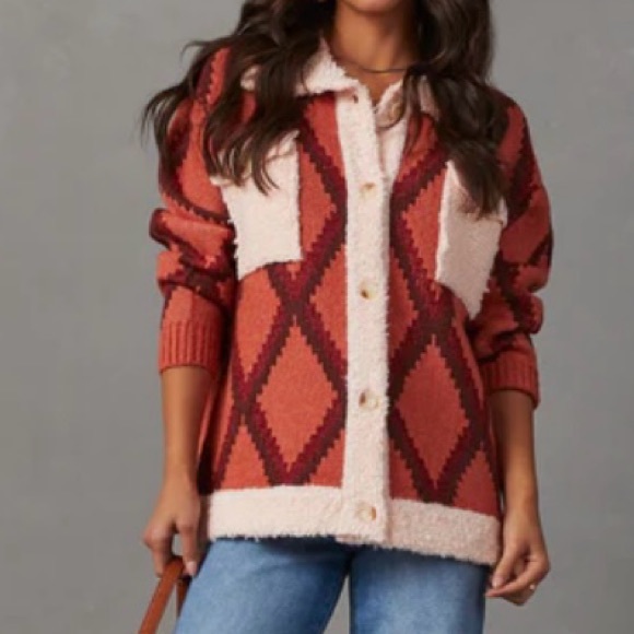 NWT POLAGRAM PARKSIDE PATTERNED KNIT 🧶 JACKET, Sz.S, BNWTIB - Picture 6 of 9